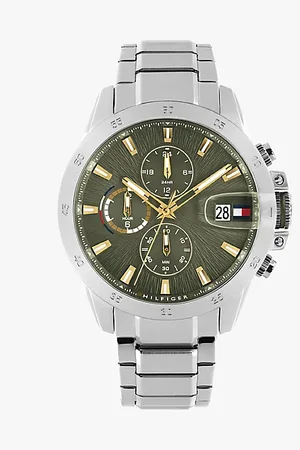 Tommy Hilfiger Edelstahl-Uhr mit grünem Zifferblatt