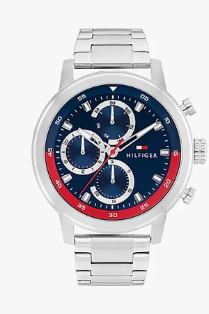 Tommy Hilfiger Edelstahl-Uhr mit blauem Zifferblatt