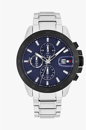 Tommy Hilfiger Edelstahl-Uhr mit blauem Zifferblatt