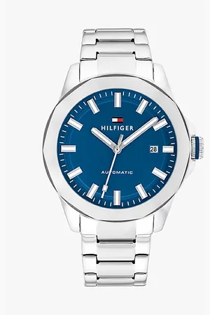 Tommy Hilfiger Edelstahl-Armbanduhr mit blauem Zifferblatt