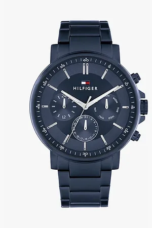 Tommy Hilfiger Blaue Edelstahluhr mit Gliederarmband