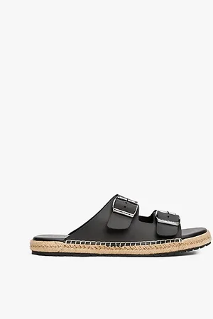 Tommy Hilfiger Slip-On Sandale mit Jute und Leder