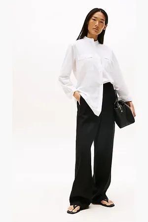 Tommy Hilfiger Tailored Straight Leg Fit Hose aus Leinenmix