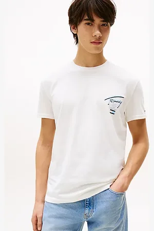 Tommy Hilfiger Signature Rundhals-T-Shirt mit Logo hinten