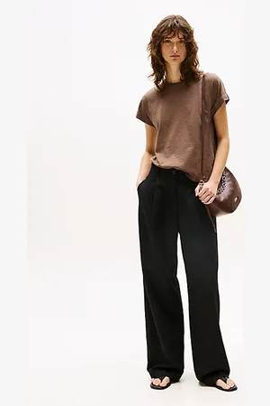 Tommy Hilfiger Hose mit Leinen und weitem Bein