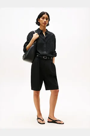 Tommy Hilfiger Bermuda-Shorts mit Leinen und weitem Bein