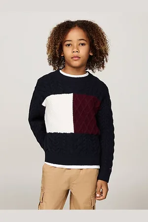 Tommy Hilfiger Zopfstrick-Pullover mit Color Block-Design