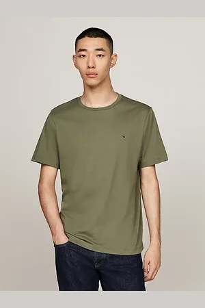 Tommy Hilfiger Rundhals-T-Shirt mit aufgestickter Flag