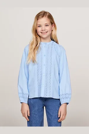 Tommy Hilfiger Relaxed Fit Langarm-Bluse mit Lochstickerei