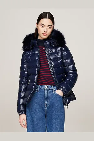 Tommy Hilfiger Daunen-Puffer-Jacke mit Kunstpelz und Kapuze