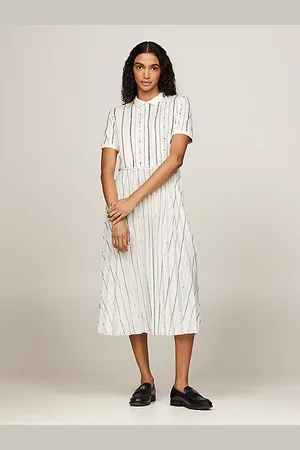 Tommy Hilfiger Midi-Polokleid mit Foulard-Print und Falten