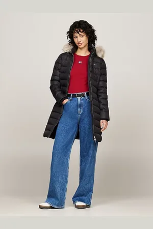 Tommy Hilfiger Daunenmantel mit Kapuze und Kunstpelz