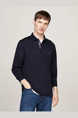 Tommy Hilfiger Langarm-Poloshirt aus Jacquardgewebe