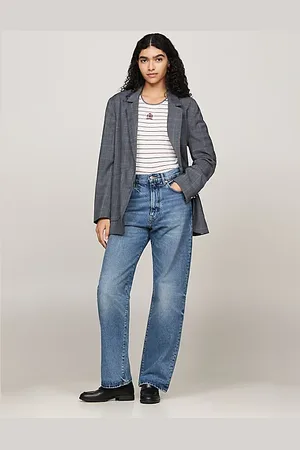 Tommy Hilfiger Karierter einreihiger Blazer mit Wappen