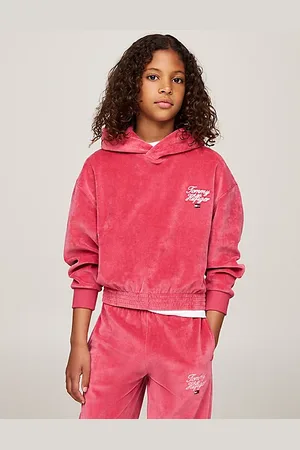 Tommy Hilfiger Relaxed Fit Velours-Hoodie mit Logo