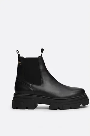 Tommy Hilfiger Chelsea-Boot aus Leder mit klobiger Sohle