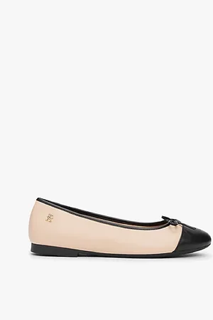 Tommy Hilfiger Ballerina aus Leder mit Zehenkappe