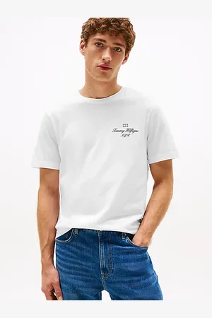 Tommy Hilfiger T-Shirt mit Umriss-Flag und NYC-Logo