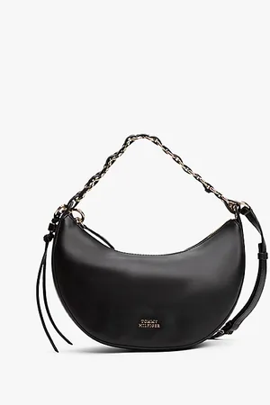 Tommy Hilfiger Halbmondförmige Crossbody-Tasche aus Leder