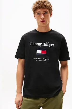 Tommy Hilfiger T-Shirt aus Jersey mit Hilfiger Flag-Logo