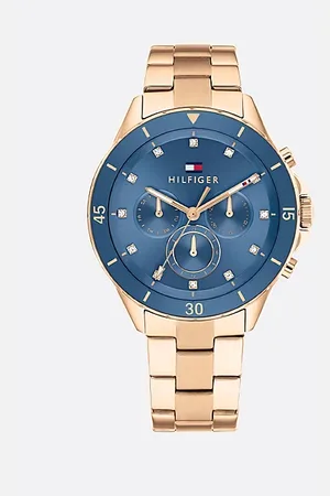 Tommy Hilfiger Marineblaue Uhr aus rosévergoldetem Edelstahl