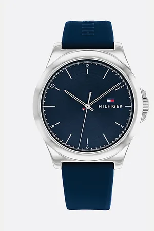 Tommy Hilfiger Edelstahluhr mit blauem Silikonarmband