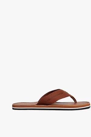 Tommy Hilfiger Zehentrenner mit Logo und Canvas-Ristriemen