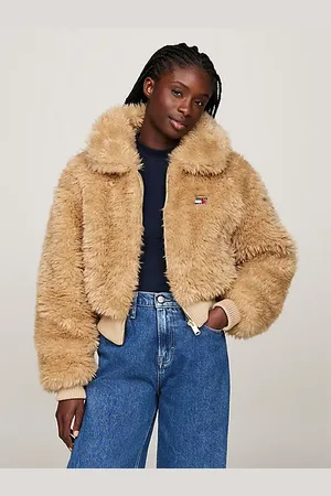 Tommy Hilfiger Kunstfell-Jacke mit Reißverschluss