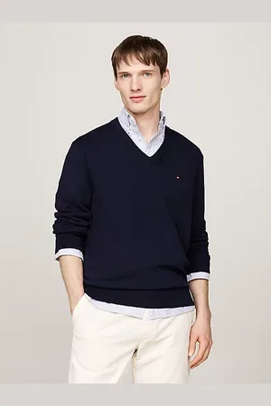 Tommy Hilfiger Pullover mit Kaschmir und V-Ausschnitt