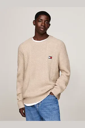 Tommy Hilfiger Slim Fit Rundhals-Pullover mit Zopfstrick