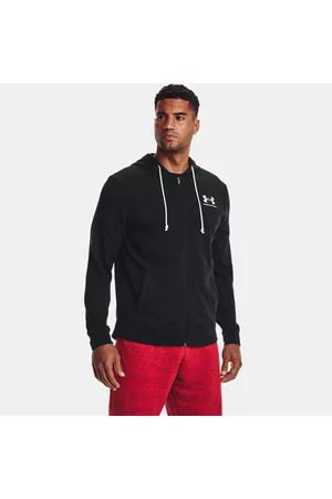 Under Armour Rival Terry mit durchgehendem Zip für Herren / Onyx Weiß 3XL