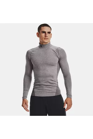 Under Armour ColdGear® Kompressionsshirt für Herren Charcoal Light Heather / Schwarz L