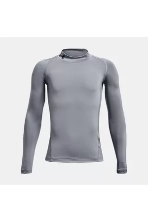 Under Armour Jungen HeatGear Langarmshirt mit Stehkragen Stahl / Schwarz YLG (149 - 160 cm)