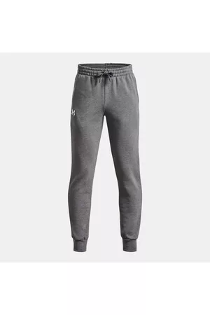 Under Armour Rival Fleece Jogginghose für Jungen Castlerock Light Heather / Weiß YLG (149 - 160 cm)