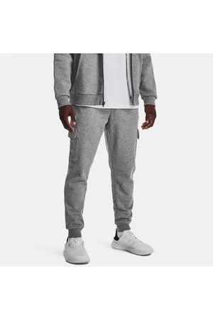 Under Armour Rival Fleece-Cargohose für Herren Castlerock Light Heather / Weiß L