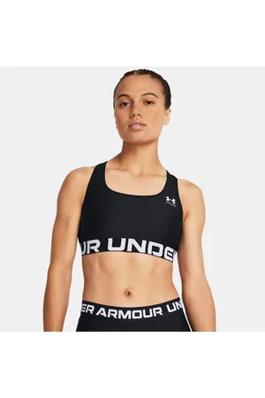 Under Armour HeatGear® Armour Mid Sport-BH mit Branding für Damen / Weiß L