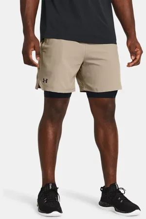 Under Armour Vanish Woven 2-in-1 Shorts für Herren Timberwolf Taupe / Schwarz / Schwarz L