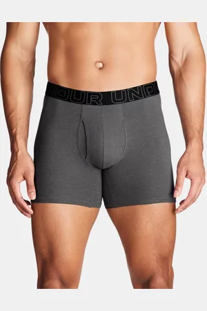 Under Armour Performance Cotton Boxerjock® 15 cm im 3er-Pack für Herren Castlerock Full Heather / Rot / Stahl L