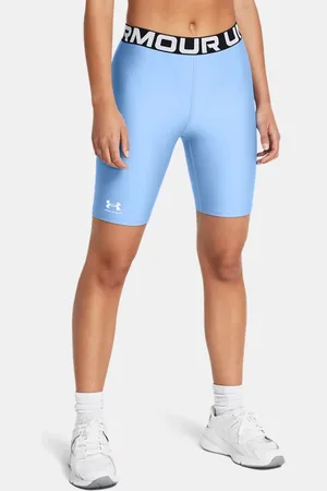 Under Armour HeatGear® Shorts (20 cm) für Damen Horizon / Weiß L