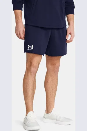 Under Armour Rival Shorts aus French Terry für Herren (15 cm) Midnight Blaue Marine / Onyx Weiß 3XL