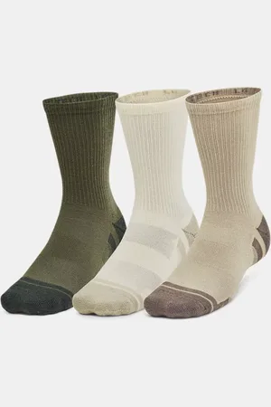 Under Armour Unisex Performance Tech-Crew-Socken im 3er-Pack City Khaki / Ivory Dune / Taupe Dusk L
