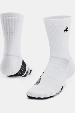 Under Armour Unisex Curry ArmourDry™ Playmaker Mid-Crew Socken / Schwarz / Schwarz L