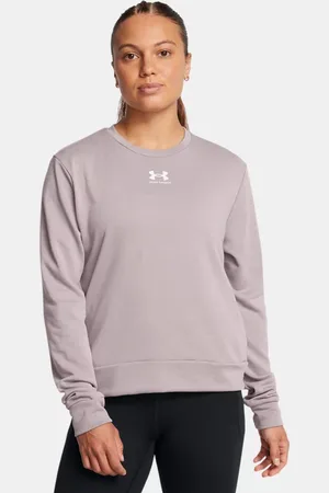 Under Armour Rival Rundhals-Oberteil aus French Terry für Damen Tetra / Weiß XL