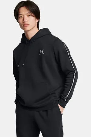Under Armour Icon Fleece Hoodie mit Streifen für Herren / Weiß 3XL