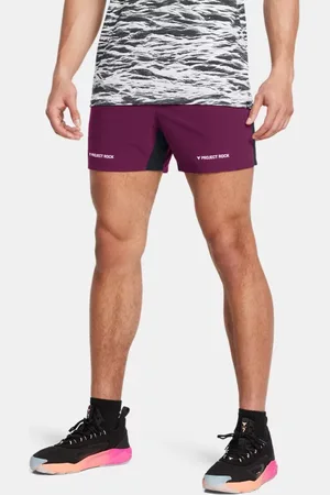 Under Armour Project Rock Ultimate Trainingsshorts (13 cm) für Herren Violett Gemini / Weiß L