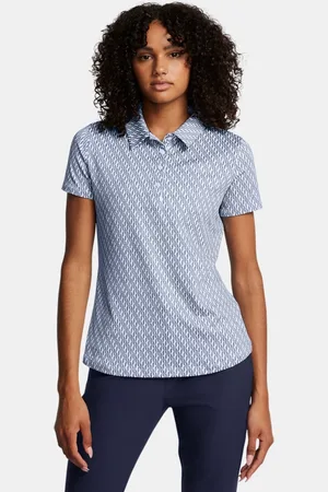 Under Armour Playoff 3.0 Poloshirt mit Aufdruck für Damen Nimbus / Midnight Blaue Marine / Midnight Blaue Marine L