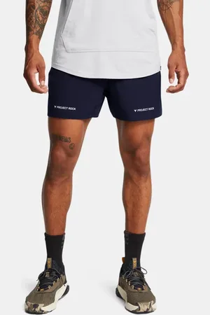 Under Armour Project Rock Ultimate Trainingsshorts (13 cm) für Herren Midnight Blaue Marine / Mod Grau L
