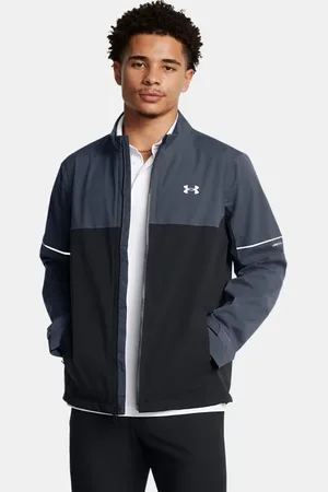 Under Armour Drive Regenjacke für Herren Downpour / Schwarz / Metallisch Silber L