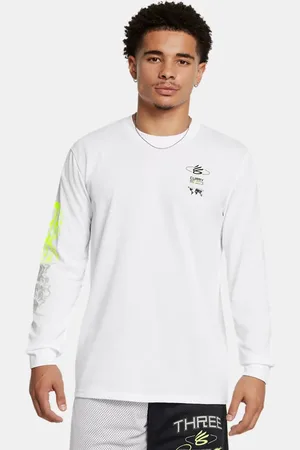 Under Armour Curry Verbiage schweres Langarm-Oberteil für Herren / High Vis Gelb / Schwarz L