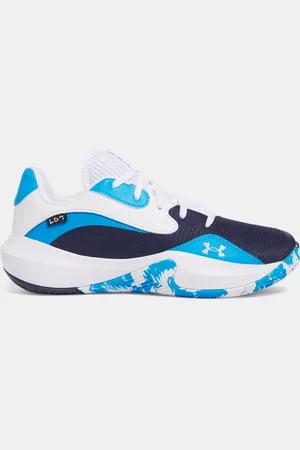 Under Armour Lockdown 7 Low Basketballschuhe, unisex Midnight Blaue Marine / Electric / Weiß 45.5